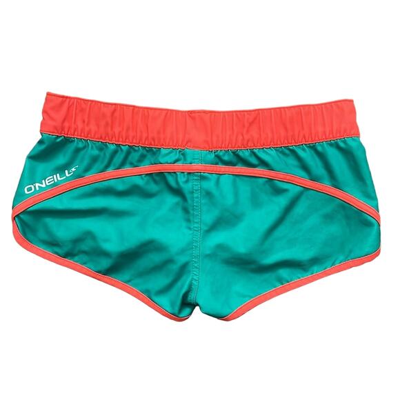 O’NEILL Women’s Green/Orange Lightweight Elastic Waist Running Shorts Size M - Picture 3 of 5